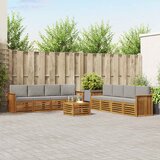  Set vanjskih sofa 9 kom. Prirodna i svjetlosiva | shoptok.hr