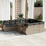  11-dijelni set vrtnih sofa poliratan s jastucima svijetlosivi | shoptok.hr