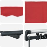vidaXL Ročna retraktibilna tenda rdeča 600x300 cm, Tenda za zamenjavo blaga za okvir 6x3 m rdeča | Shoptok.si