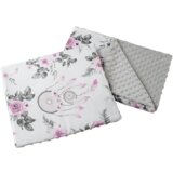 Medi Partners Quilt 55x75 + pillow 35x30 cotton + minky – Catchers with flowers + gray minky Cene