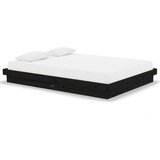  Posteljni okvir črn iz trdnega lesa 140x190 cm, (20645407) | Shoptok.si
