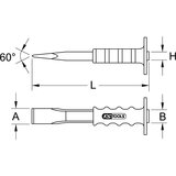 Ks Tools Ploščato dleto z zaščitnim ročajem, ploščata/ovalna oblika, skupna dolžina 250 mm | Shoptok.si