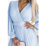 numoco basic Pleated dress with belt and neckline Numoco | Shoptok.si
