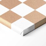  Slika - Checkerboard Pattern - Brown-White Grid with a Subtle Noise 20x30 Na talijanskom platnu | shoptok.hr