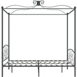 vidaXL okvir za krevet s nadstrešnicom sivi metalni 160 x 200 cm | shoptok.hr