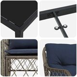  Vrtni set za objed s jastukom 7 pcs Siva i crna Ratan | shoptok.hr