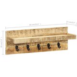  Zidna vješalica za kapute 60x15x20 cm grubo masivno drvo manga | shoptok.hr