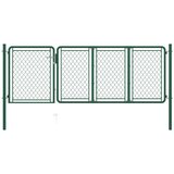 vidaXL Vrtna vrata jeklena 100x350 cm zelena Cene
