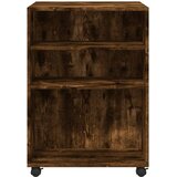  Bočni stolić s kotačima boja dimljenog hrasta 55x60x78cm drveni | shoptok.hr