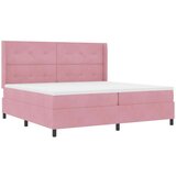 Box spring krevet s madracem Ružičasta 200 x 200 cm Baršun - Ružičasta 200 x 200 cm S gumbima | shoptok.hr