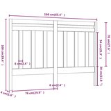  Uzglavlje za krevet crno 166 x 4 x 100 cm od masivne borovine | shoptok.hr