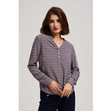Marisse Patterned V-Neck Shirt In Light Blue | Shoptok.si