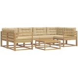  Set vanjskih sofa s jastukom 5 pcs Bijela i bež | Eponuda.ba