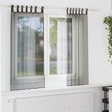 Voile zavjese s gornjim jezičkom 2 kom crne | shoptok.hr