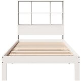 vidaXL Krevet s regalom za knjige bez madraca bijeli 90x200cm borovina | shoptok.hr