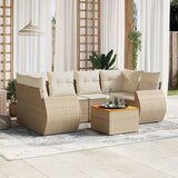 Maison Chic Seti vrtnega pohištva - Vrtna garnitura - Vrtni pohištvo set 7-delna z blazinami bež poli ratan, (21804458) | Shoptok.si