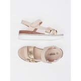 GOODIN Beige platform sandals with metallic embellishment | Shoptok.si