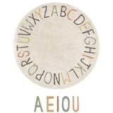 Lorena Canals Kremno bela bombažna otroška igralna preproga ø120 cm ABC Color and Letters – Cene