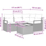 vidaXL set od 4 baštenskog kauča s jastučićima sivi poli ratan | shoptok.hr