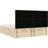 vidaXL Otomanski posteljni okvir z vzmetnicami krem 160x200 cm blago, (21611700) | Shoptok.si