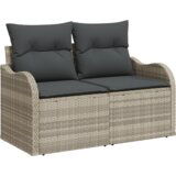 9-delni vrtni sofa set z blazinami svetlo siva poli ratan | Shoptok.si