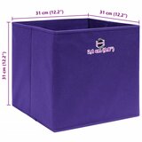  Kutije za pohranu 4 kom ljubičaste 32 x 32 x 32 cm od tkanine | Eponuda.com