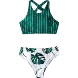  ženski dvodelni kupaći D28 zeleno-beli Cene