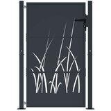 vidaXL Vrtna vrata antracitna 105x130 cm jeklena dizajn trave | Shoptok.si