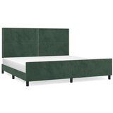 Posteljni okvir z vzglavjem temno zelen 200x200 cm žamet, (20906344) | Shoptok.si