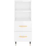 vidaXL Komoda visok sijaj bela 34,5x34x90 cm inženirski les | Shoptok.si