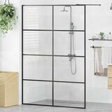 Pregrada za tuširanje s prozirnim staklom ESG 140 x 195 cm crna | shoptok.hr