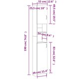  Kopalniška omarica visok sijaj bela 32x25,5x190 cm iverna pl., (20580106) | Shoptok.si