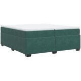 vidaXL Krevet s oprugama i madracem tamnozeleni 200x200 cm baršunasti | shoptok.hr