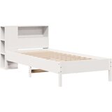  Krevet s regalom z knjige bez madraca bijeli 100x200cm borovina | shoptok.hr