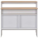 vidaXL Barski stol s 2 stolne ploče bijeli i boja hrasta 130x40x120 cm | shoptok.hr