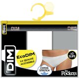 DIM ECO LES POCKETS SLIP 3x - 3 women's trousers - black - grey - white Cene