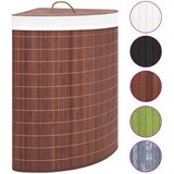  Kutna košara za rublje od bambusa smeđa 60 L | shoptok.hr