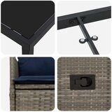  Set stola i stolica s jastukom 3 pcs Siva PE ratan | Eponuda.ba