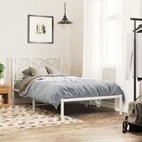  Metalni okvir za krevet s uzglavljem bijeli 100x190 cm | shoptok.hr