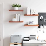  Stenska polica 4 pcs Rdeča 50 x 23 x 4 cm Konstruiran les, (5000200402) | Shoptok.si