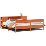 Krevet s regalom za knjige bez madraca 200x200 cm od borovine | shoptok.hr