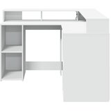  Radni stol s LED svjetlima bijeli 130 x 130 x 91 cm drveni | shoptok.hr