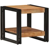 vidaXL Mizica za kavo Rjava, črna Robusten akacijev les, železo | Shoptok.si