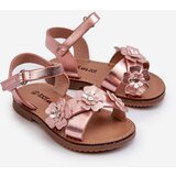 Boto Children's Sandals Adorned with Flowers Fastened with Velcro Pink Fagossa | ePonuda.com