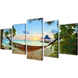 vidaXL Set platen s printom peščene plaže in mreže 100 x 50 cm cene