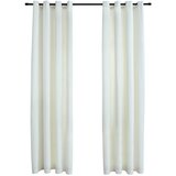 Furnova Zatemnitvene zavese z obročki 2 kosa žamet krem 140x175 cm, (21917908) | Shoptok.si