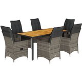  7-dijelni vrtni blagovaonski set sivi od poliratana Siva 190 x 90 x 75 cm | shoptok.hr