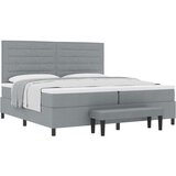  Posteljni okvir z vzmetnico Set 2 Siva Tkanina 200 x 200 cm, (22067449) | Shoptok.si