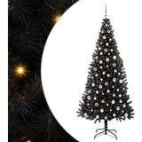 vidaXL Božično drevo med 300 LED z stojalom Črna 240 cm PVC | Shoptok.si