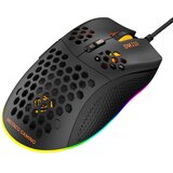DELTACO GAMING Mi&amp;scaron; Ultra-Light Gaming, 6400 DPI, RGB, Gumeni stranski oprijem, črn Slike